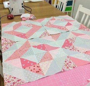 Fabric with half square triangles