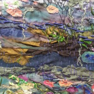 A close up of textile art