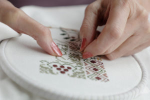 A close up of sewing